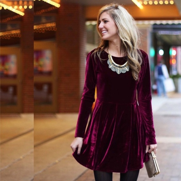 Altar'd State Dresses & Skirts - Altar'd State Red Velvet Cheers Dress Fit n Flare